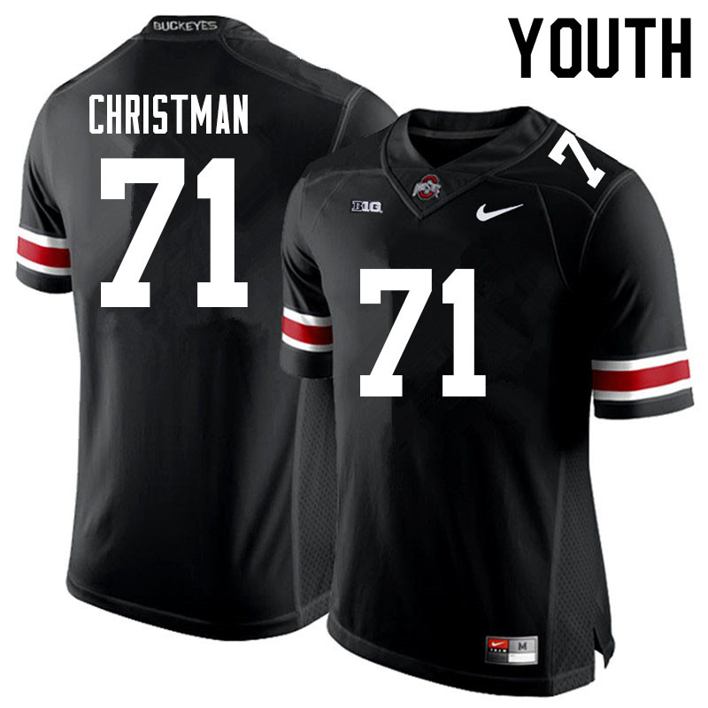 Ohio State Buckeyes Ben Christman Youth #71 Black Authentic Stitched College Football Jersey